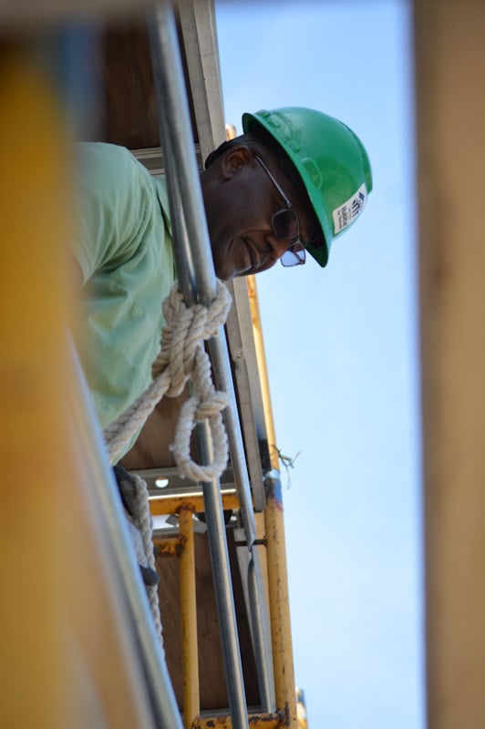 Garfield volunteering on site