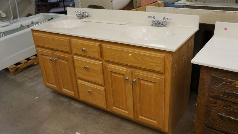 A bathroom vanity at ReStore.