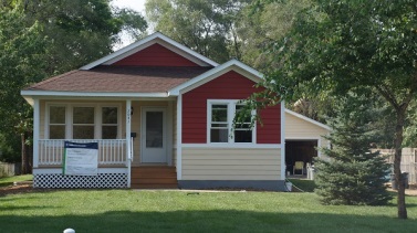 Red and tan house.