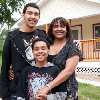 Ya Landa and her sons, Habitat homeowners since 2011