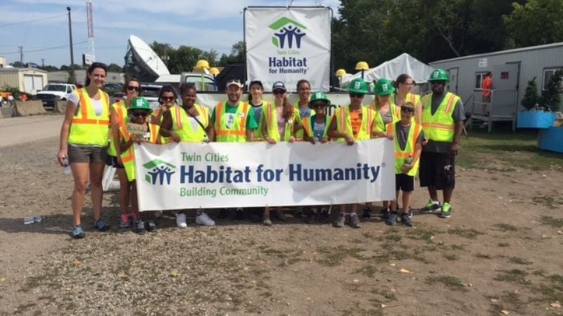 Youth Leaders at a build site.