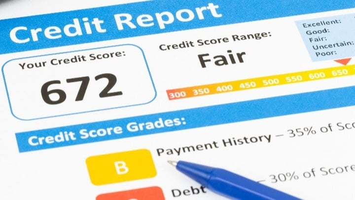 A close-up image of a credit report