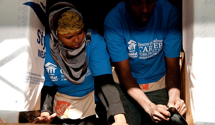 Volunteers working at the Carter Work Project in 2010