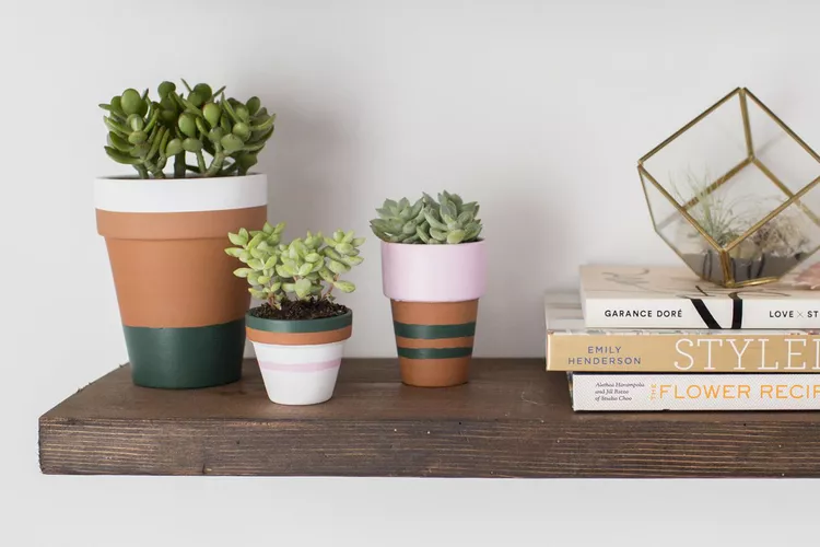 Striped flower pots.