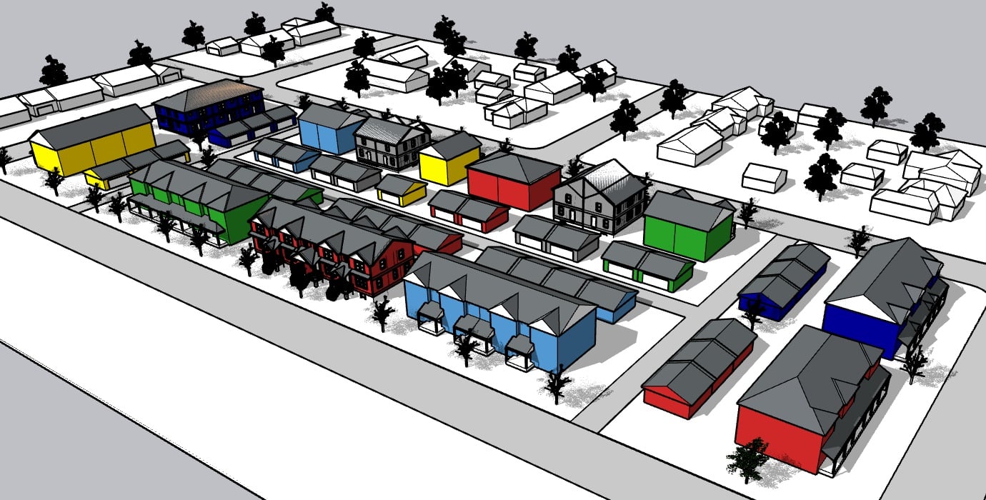 Architect's rendering of The Heights housing development on St. Paul's East Side