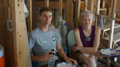 Lunch with volunteers.