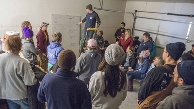 Morning safety talk.