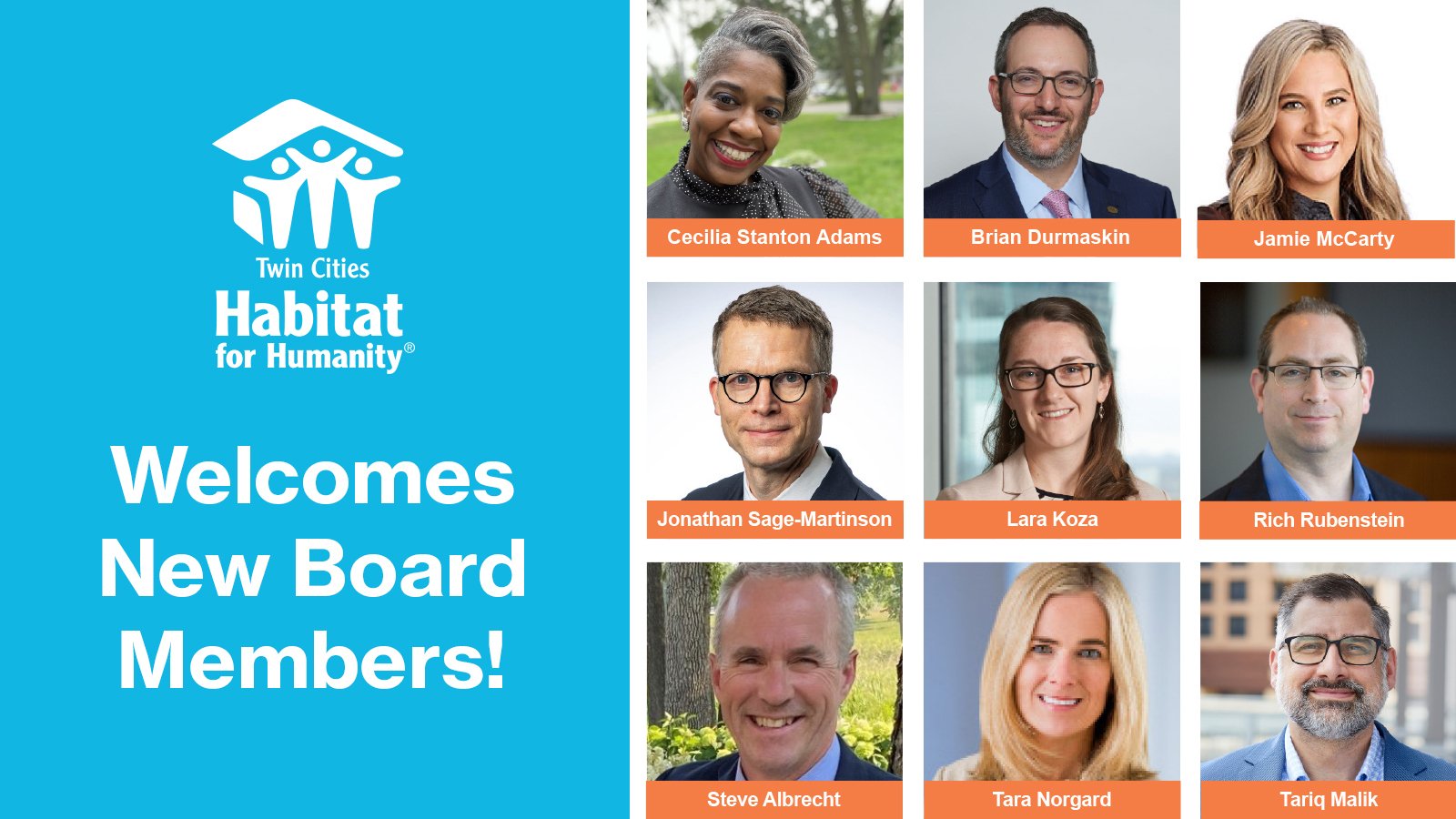 Nine Local Leaders Join Board of Directors at Twin Cities Habitat