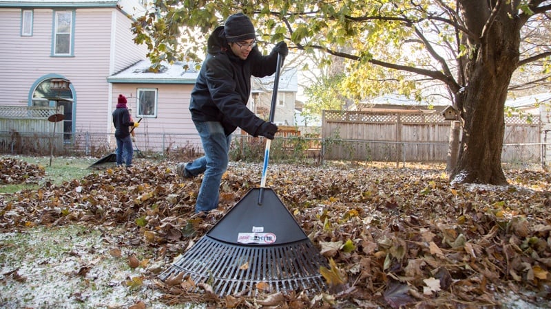 Families volunteer together for Age in Place Chore Services projects