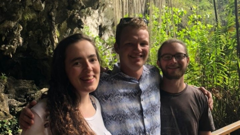 Meghan with two AmeriCorps members.