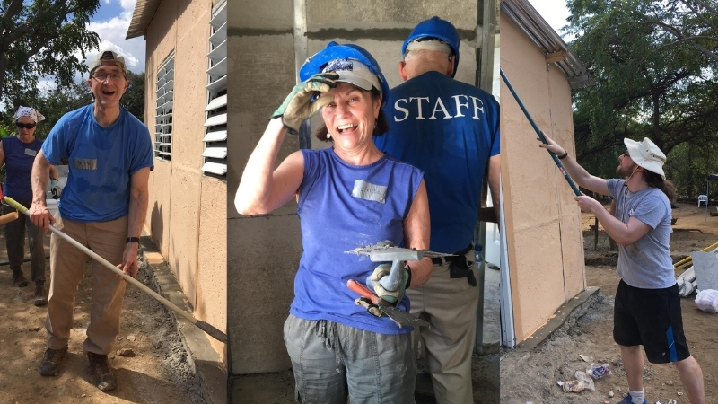 Volunteers building a home in Dominican Republic.