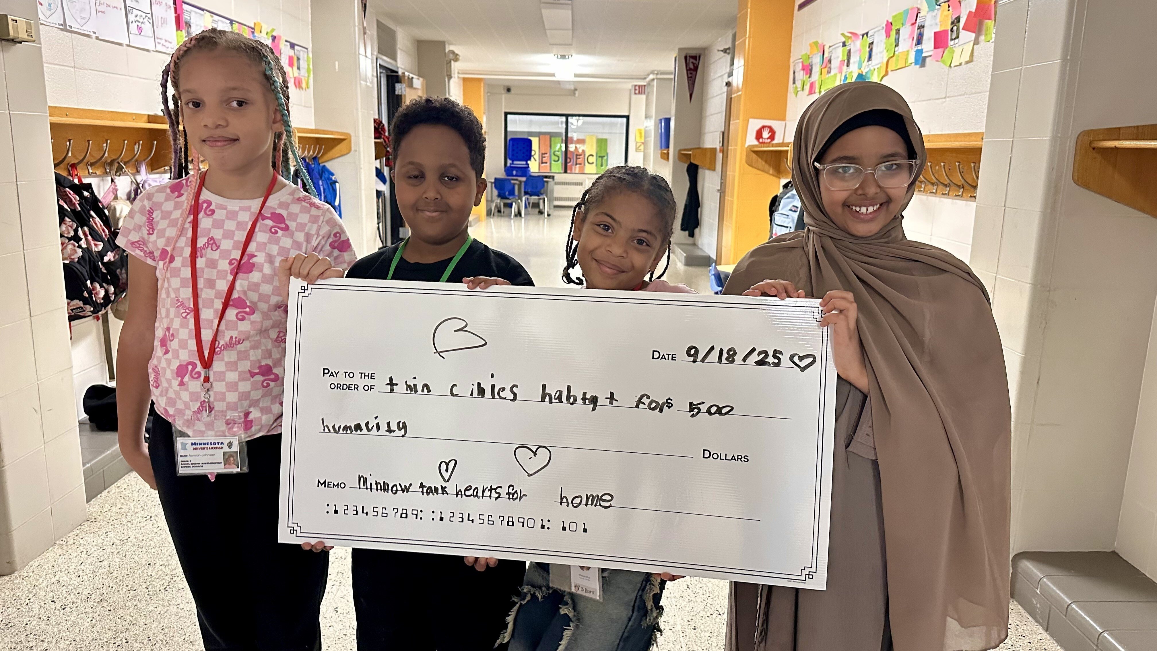 Willow Lane Students Support Twin Cities Habitat